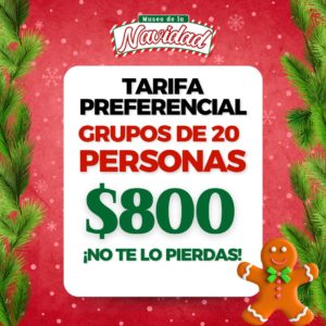Grupos de 20 personas -Tarifa especial